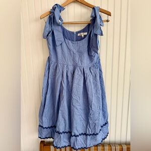 Blue dress size small with shoulder ties